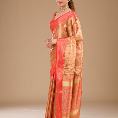 Red Zariwork Tissue Saree
