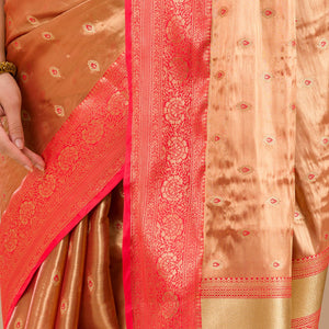 Red Zariwork Tissue Saree