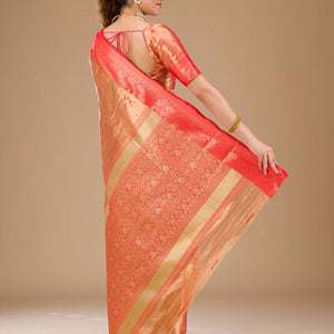 Red Zariwork Tissue Saree