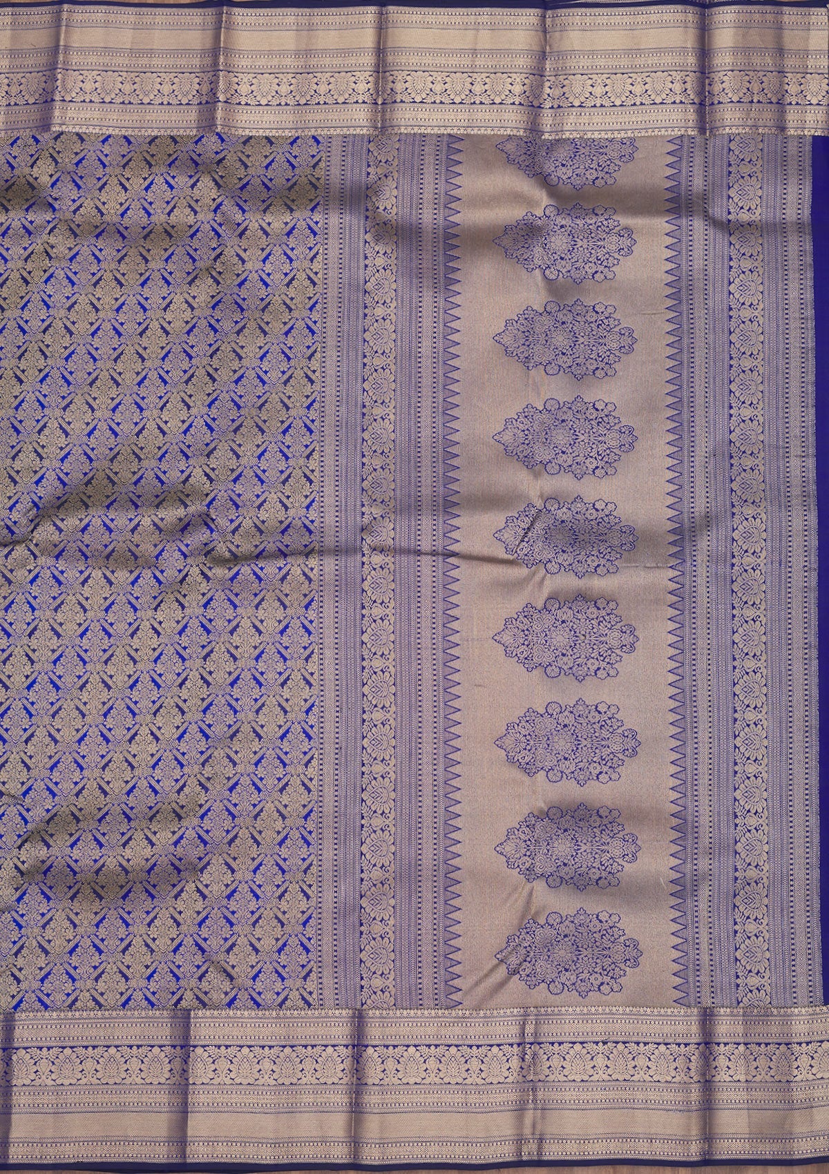 Royal Blue Zariwork Pure Silk Saree