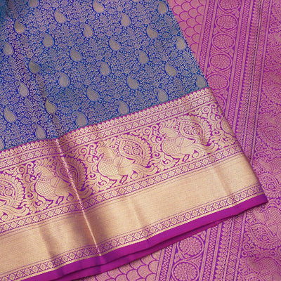 Royal Blue Zariwork Pure Silk Saree