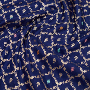 Royal Blue Zariwork Pure Silk Saree