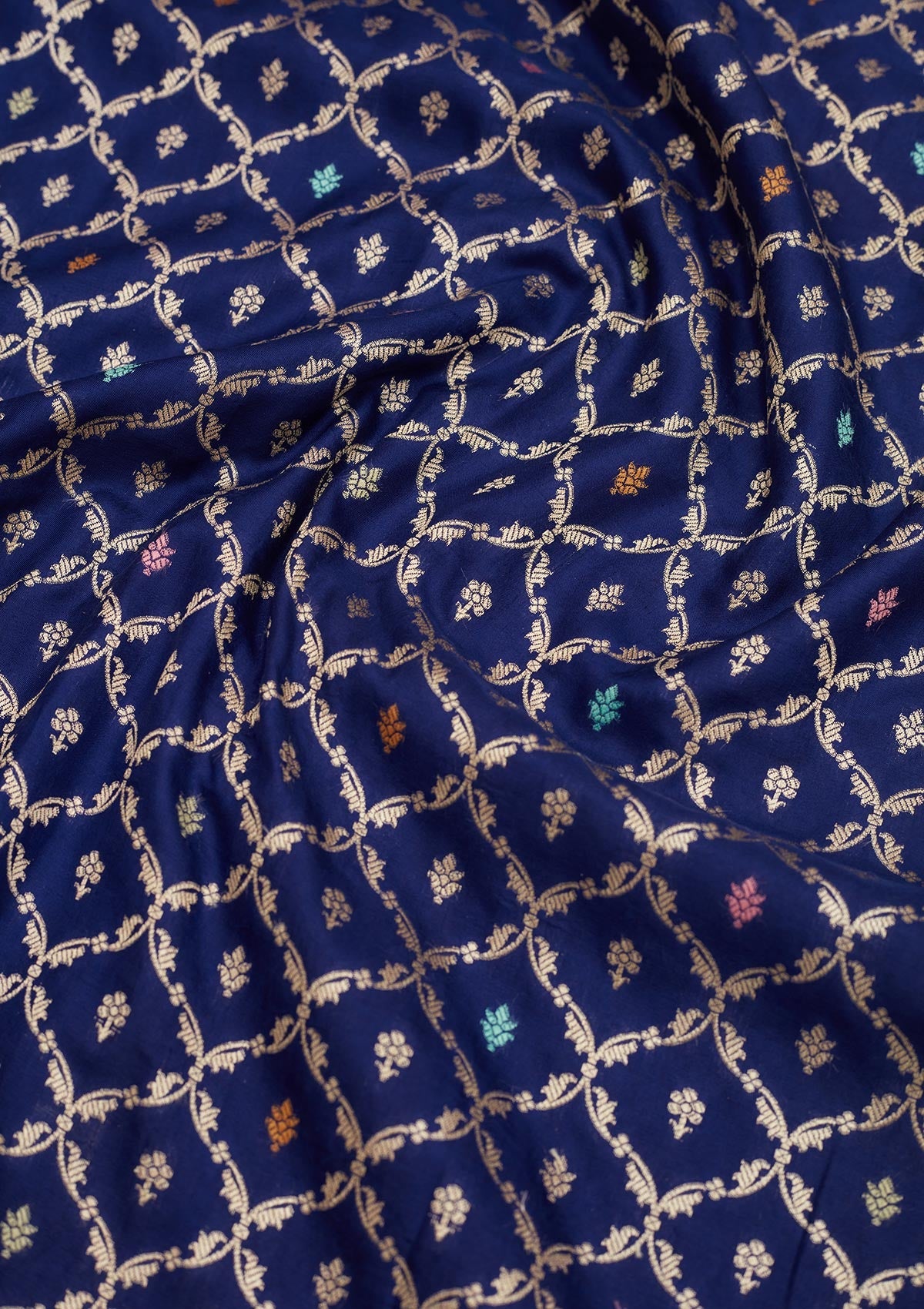 Royal Blue Zariwork Pure Silk Saree