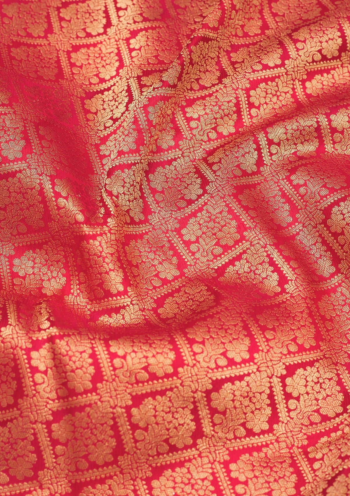 Rust Zariwork Pure Silk Saree