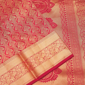 Rust Zariwork Pure Silk Saree