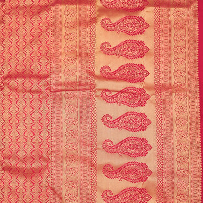 Rust Zariwork Pure Silk Saree