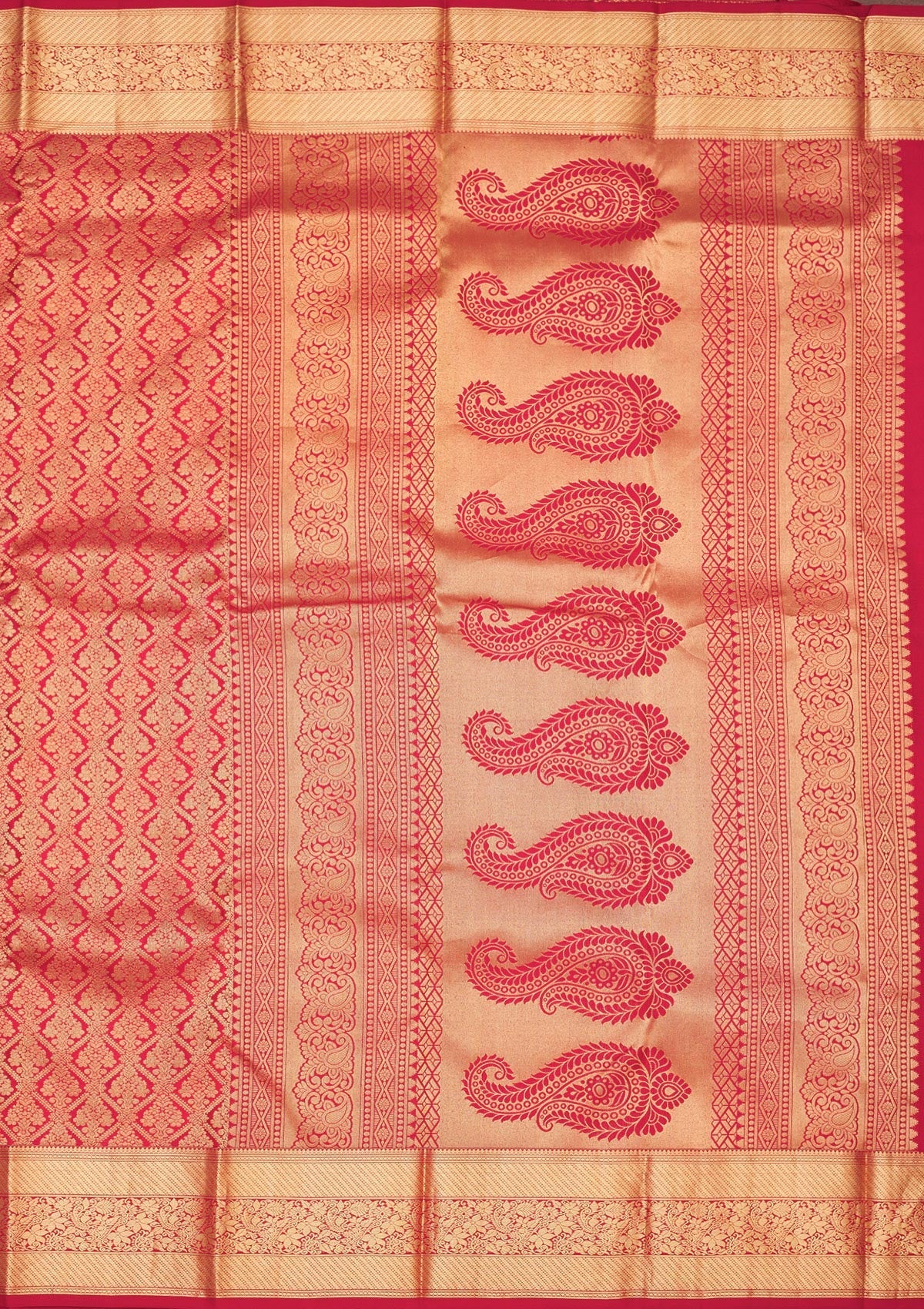 Rust Zariwork Pure Silk Saree