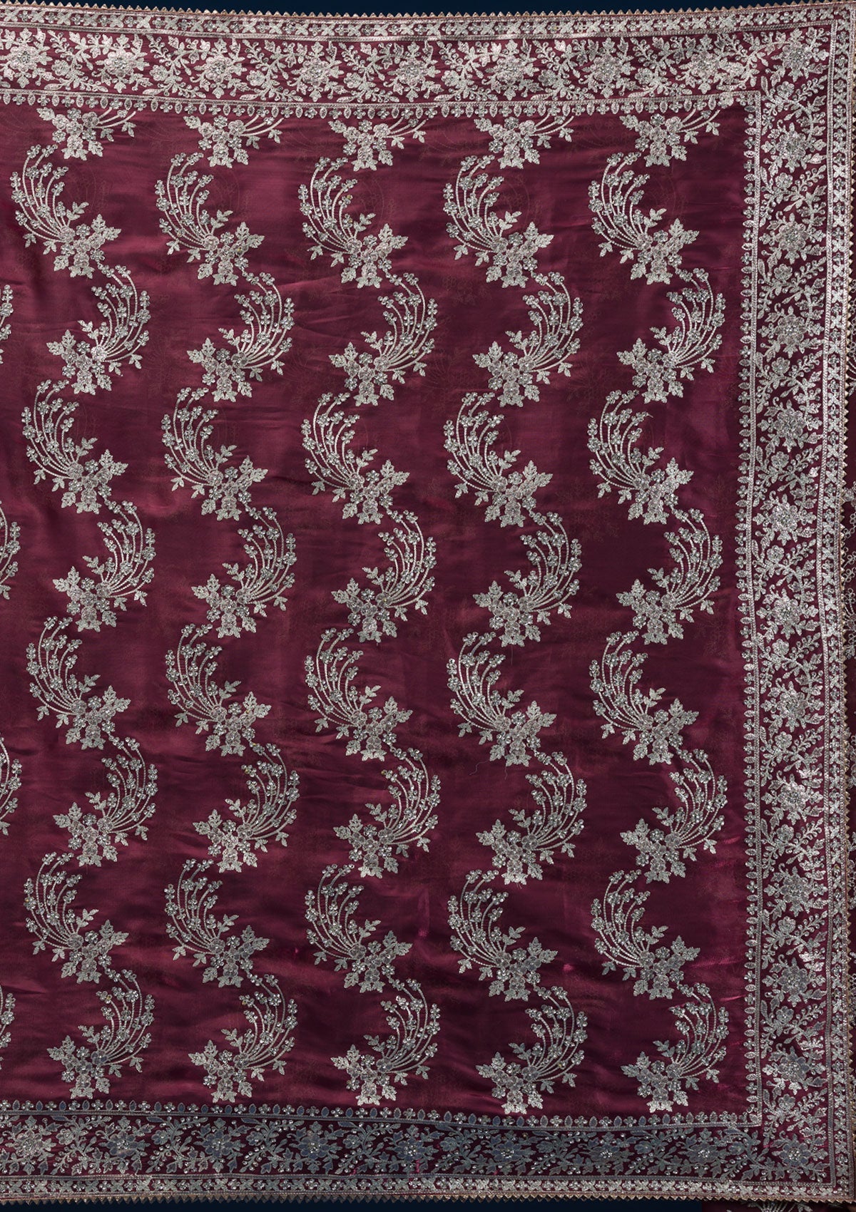 Rust Zariwork Tissue Saree