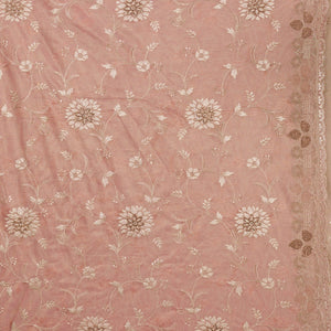 Rust Zariwork Tissue Saree