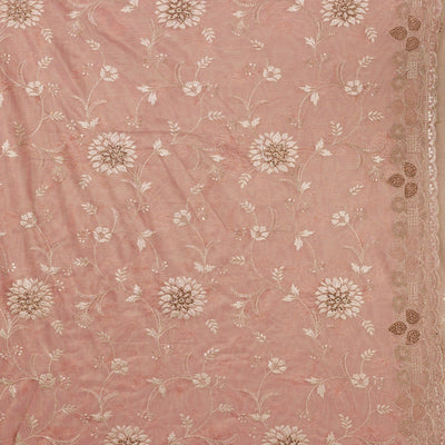 Rust Zariwork Tissue Saree