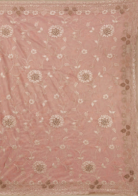 Rust Zariwork Tissue Saree