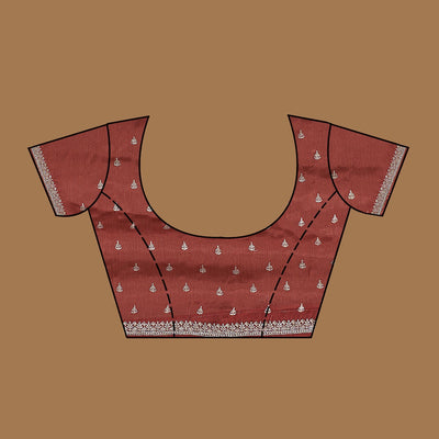 Rust Zariwork Tissue Saree