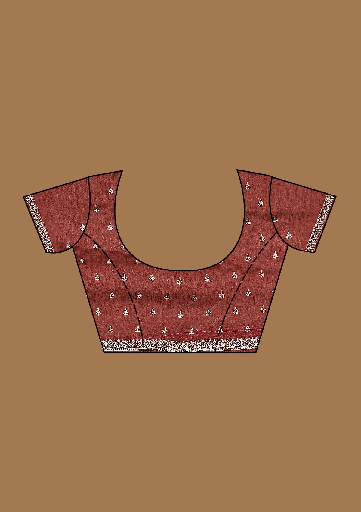 Rust Zariwork Tissue Saree