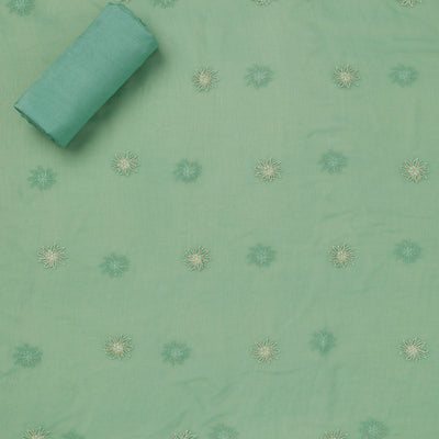 Sea Green Chikankari Georgette Unstitched Salwar Suit