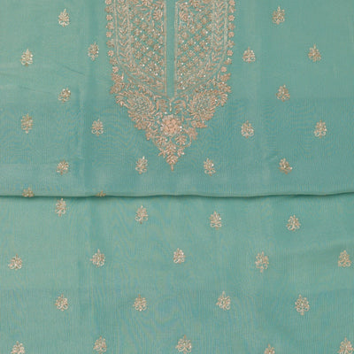 Sea Green Cutdana Tissue Unstitched Salwar Suit