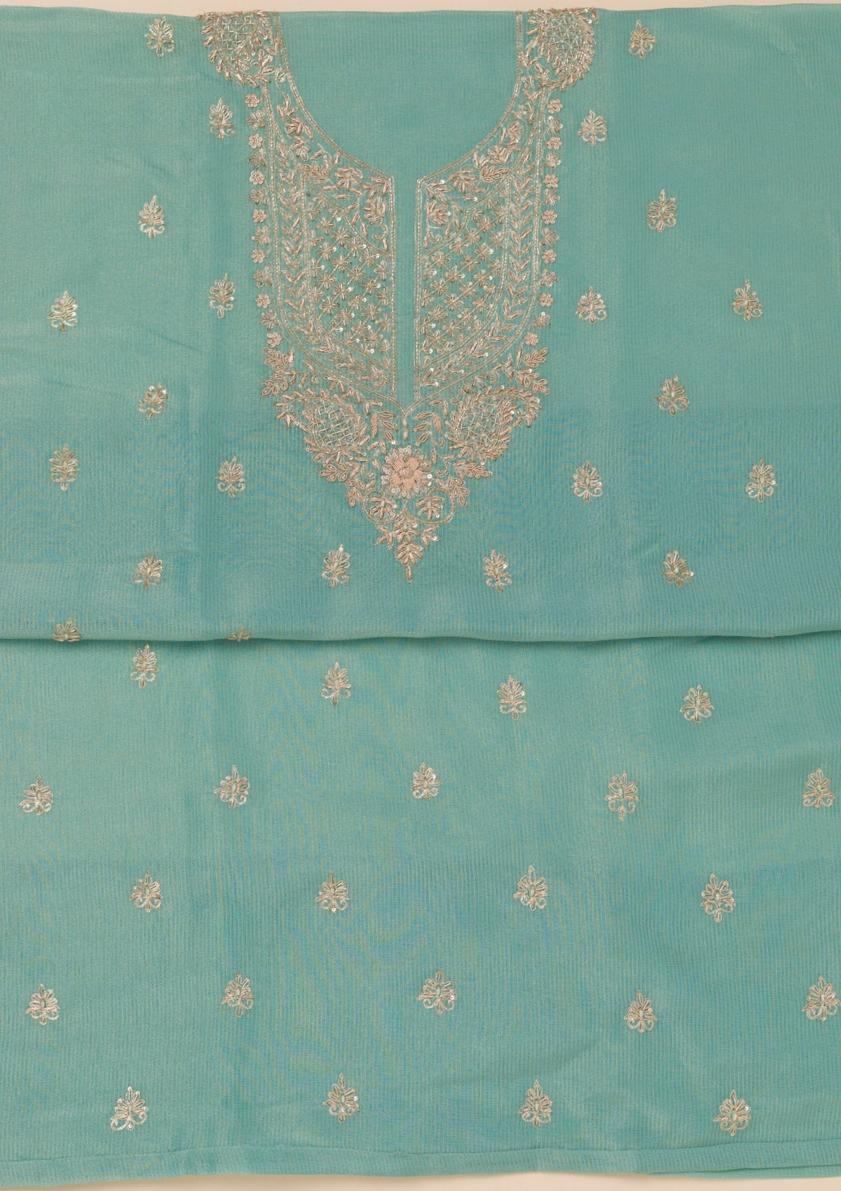 Sea Green Cutdana Tissue Unstitched Salwar Suit