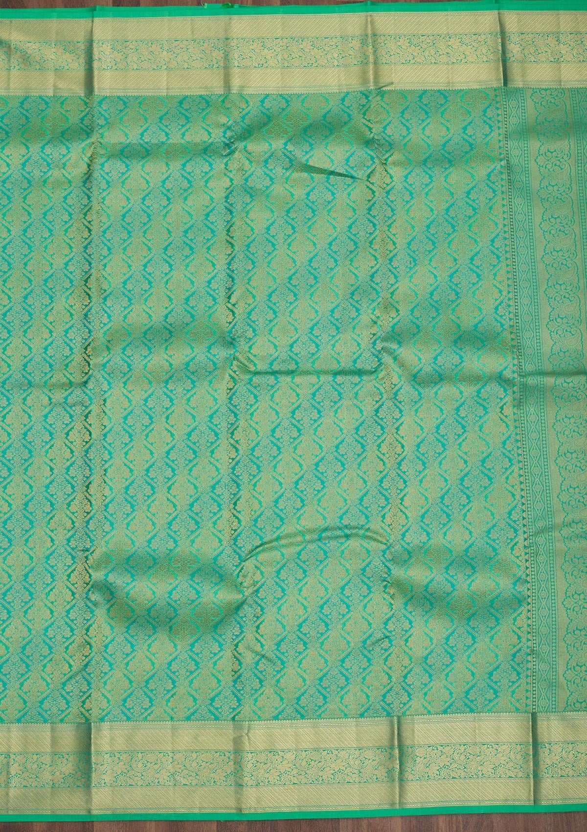 Sea Green Zariwork Pure Silk Saree