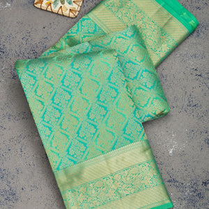 Sea Green Zariwork Pure Silk Saree