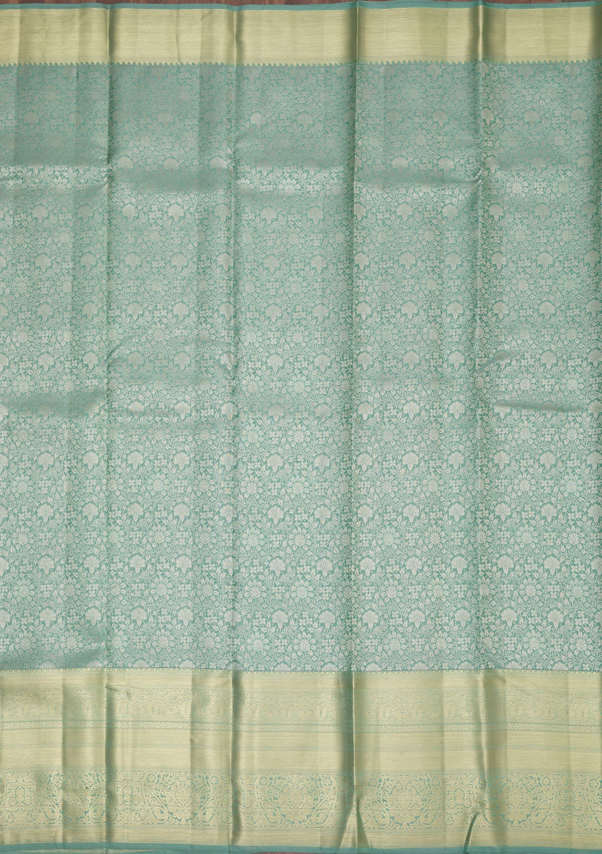 Sea Green Zariwork Pure Silk Saree