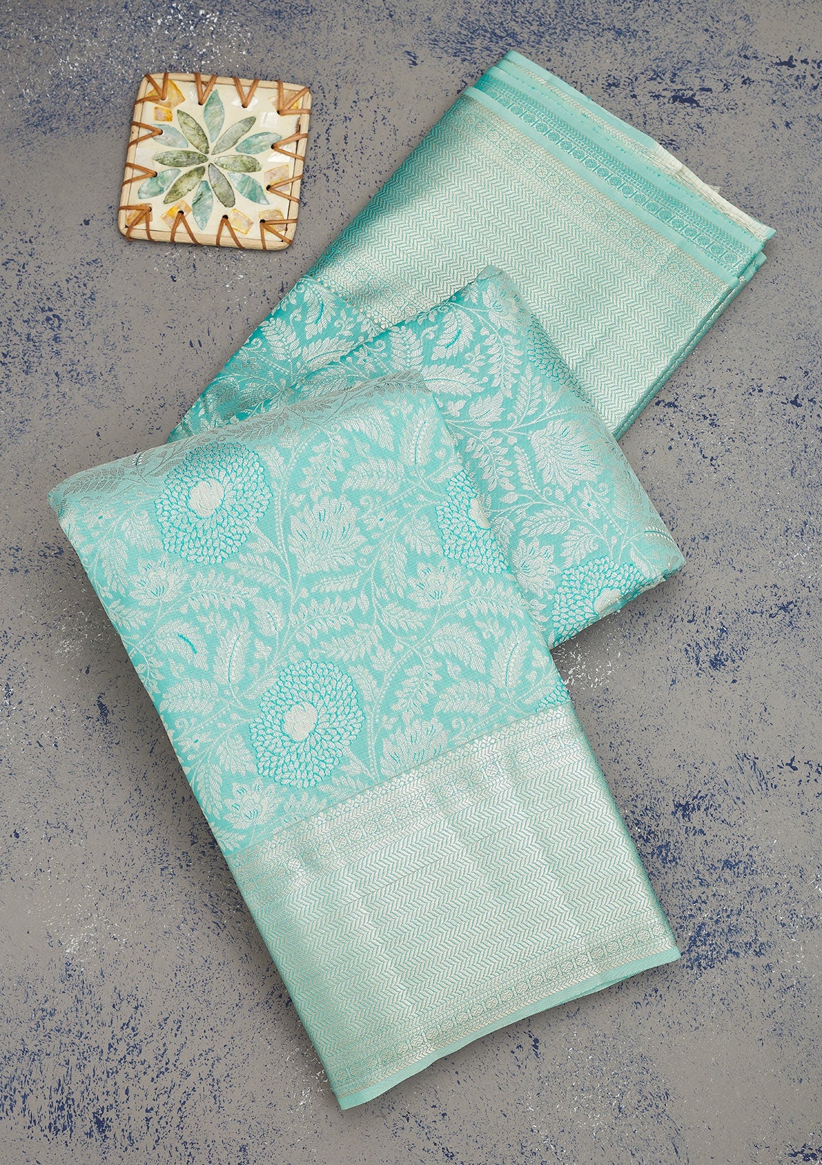 Sea Green Zariwork Pure Silk Saree
