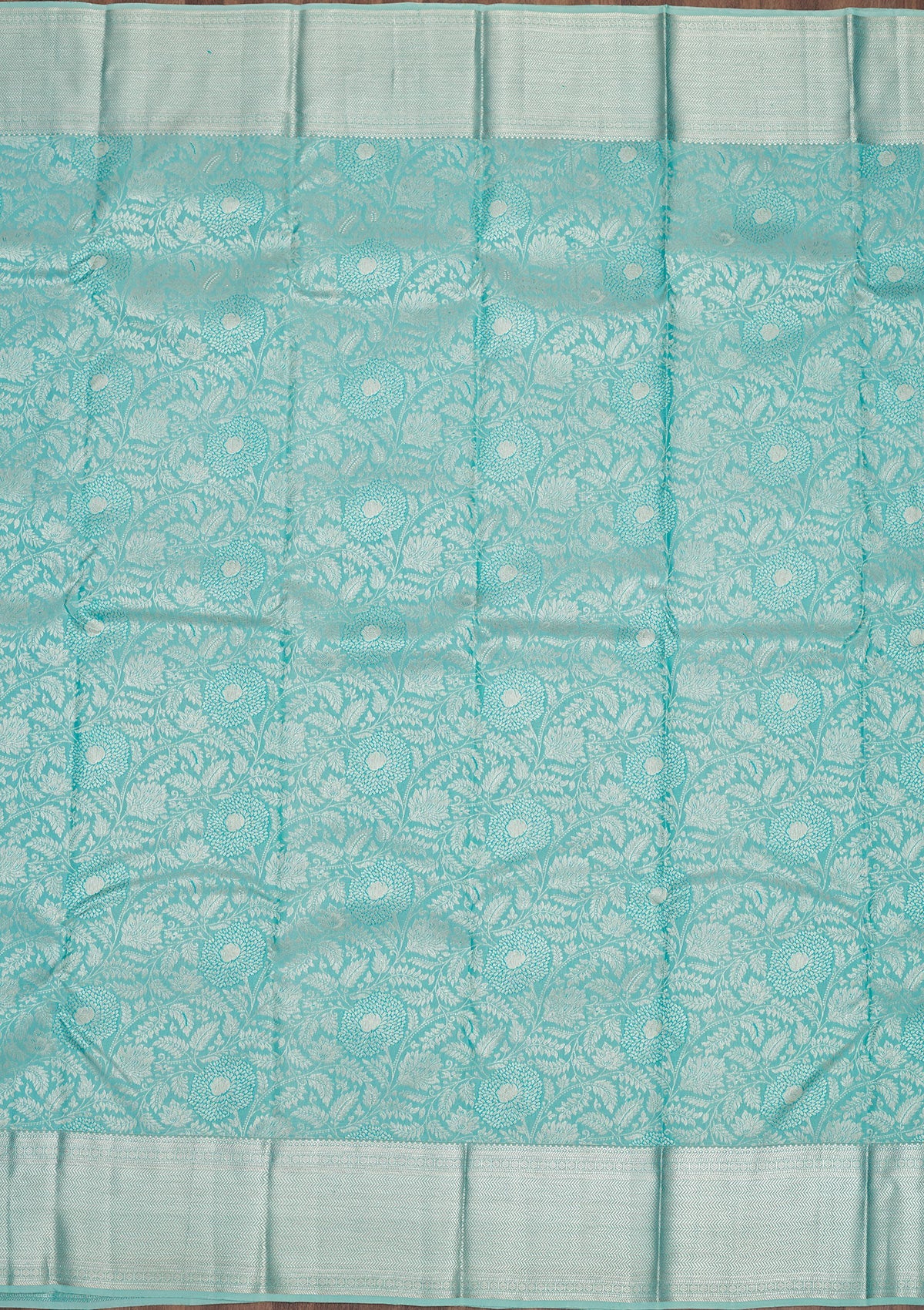 Sea Green Zariwork Pure Silk Saree