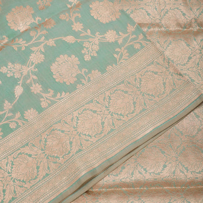 Sea Green Zariwork Pure Silk Saree