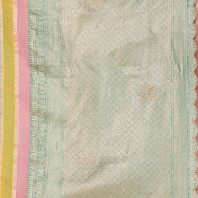 Sea Green Zariwork Tissue Saree