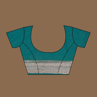 Sea Green Zariwork Tissue Saree