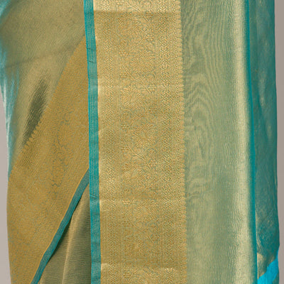 Sea Green Zariwork Tissue Saree
