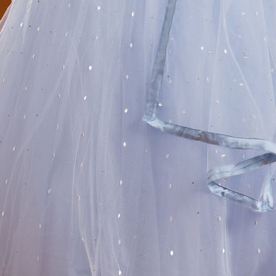 Sky Blue Cutdana Net Readymade Lehenga