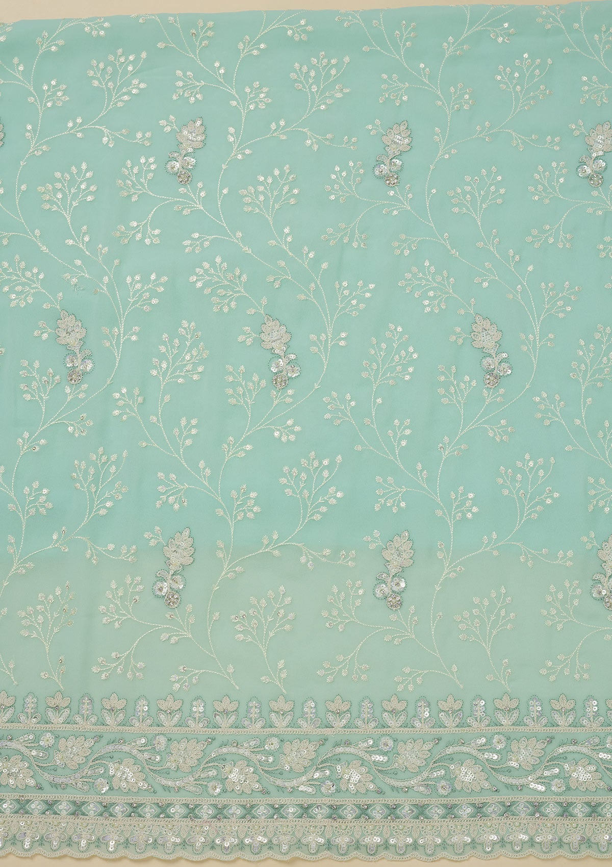 Sky Blue Sequins Georgette Unstitched Salwar Suit