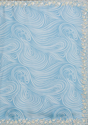 Sky Blue Zariwork Georgette Saree