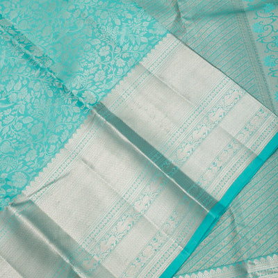 Sky Blue Zariwork Pure Silk Saree