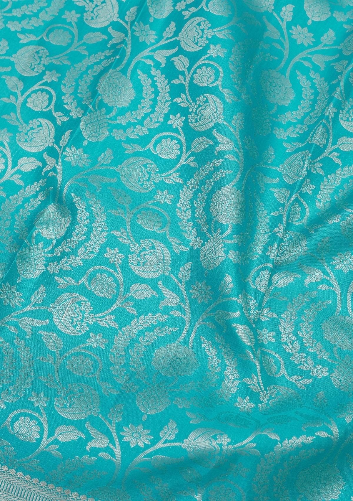 Sky Blue Zariwork Pure Silk Saree