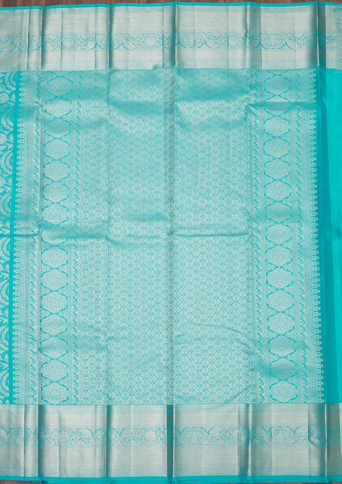 Sky Blue Zariwork Pure Silk Saree