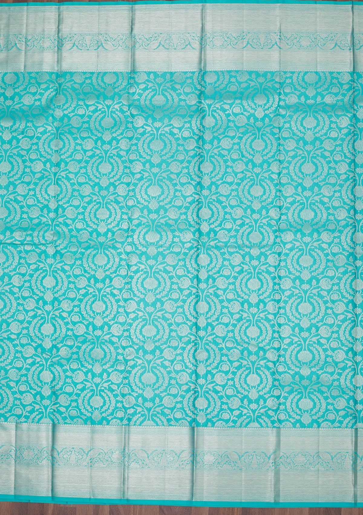 Sky Blue Zariwork Pure Silk Saree