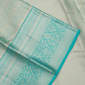 Sky Blue Zariwork Pure Silk Saree