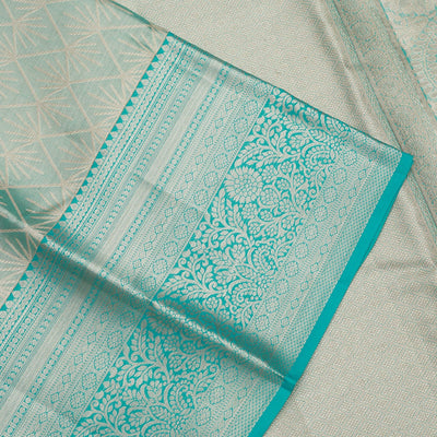 Sky Blue Zariwork Pure Silk Saree