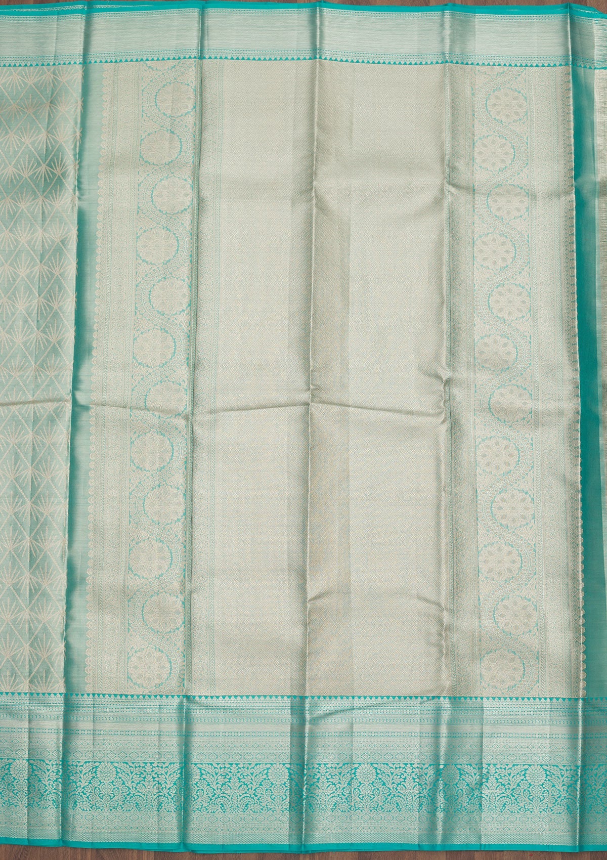 Sky Blue Zariwork Pure Silk Saree