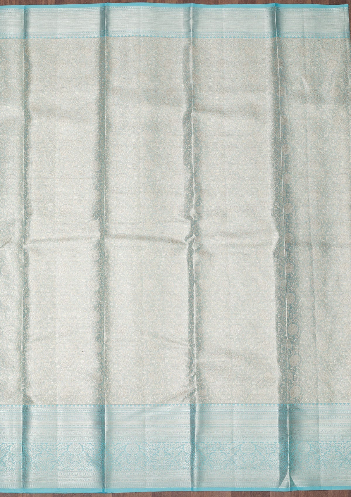 Sky Blue Zariwork Pure Silk Saree