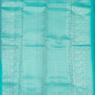 Sky Blue Zariwork Pure Silk Saree