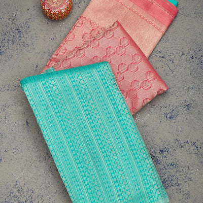 Sky Blue Zariwork Pure Silk Saree