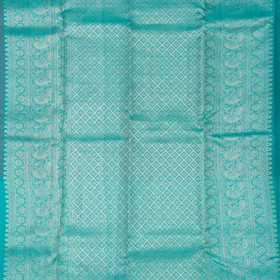 Sky Blue Zariwork Pure Silk Saree
