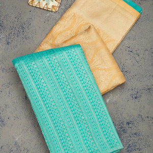 Sky Blue Zariwork Pure Silk Saree