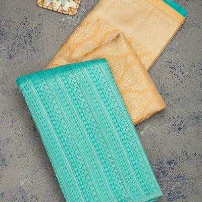 Sky Blue Zariwork Pure Silk Saree