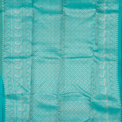 Sky Blue Zariwork Pure Silk Saree