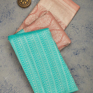 Sky Blue Zariwork Pure Silk Saree