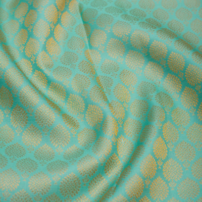 Turquoise Blue Zariwork Pure Silk Saree