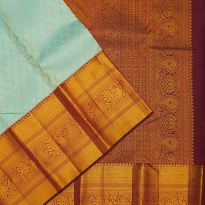 Turquoise Blue Zariwork Pure Silk Saree