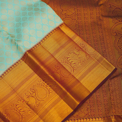 Turquoise Blue Zariwork Pure Silk Saree